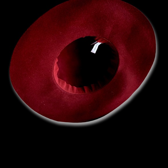 Wool Classic Wide Brimmed Burgundy Ox Blood Hat - Picture 2 of 5